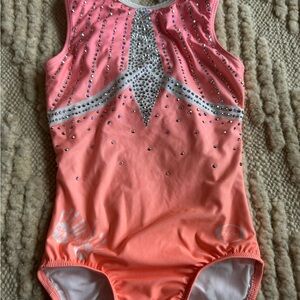 Sparkling Pink Coral Chalk Warrior Gymnastics Leotard